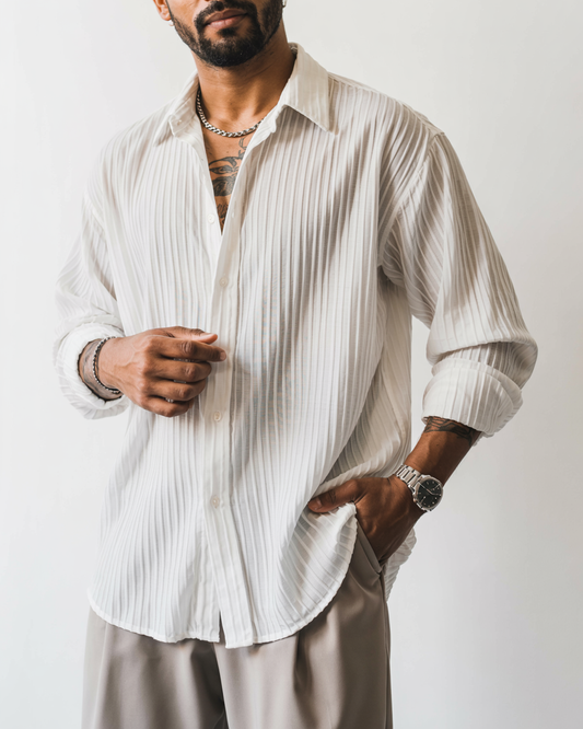 Louis | Chemise Texturée à Manches Longues